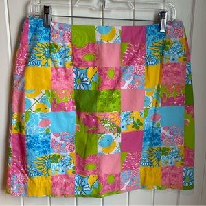 Vintage Lilly Pulitzer Skirt, Patchwork, Size 8